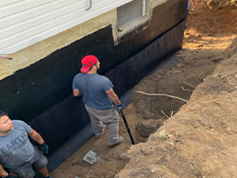 exterior foundation waterproofing after picture