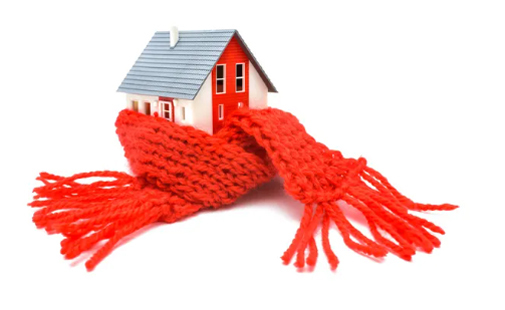 Batt Insulation Contractor New York - A Small White Houe Model with a Red Scarf Wrapped Around It