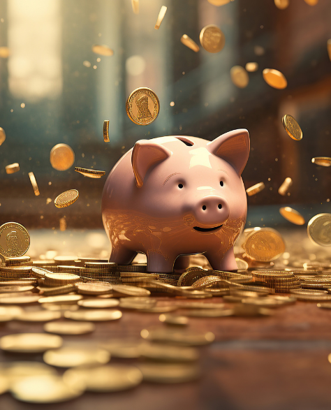 Spray Foam Insulation Contractors in Gravesend, NY - A Piggy Bank with Gold Coins Raining Around It