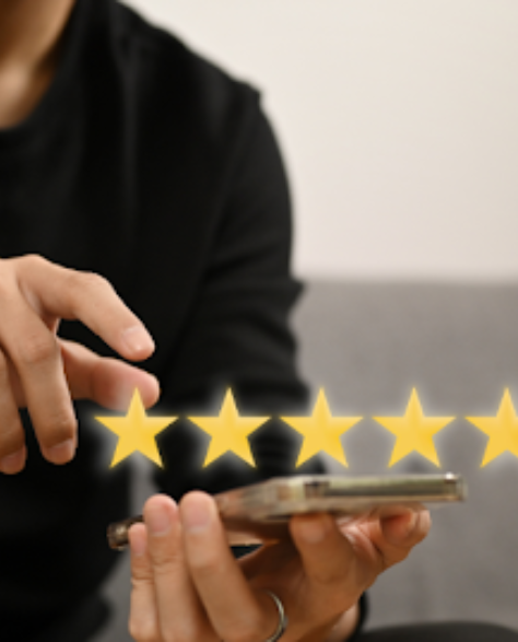 Spray Foam Insulation Contractors in Forest Hills, NY - A Man Giving a Five Star Review on His Smartphone