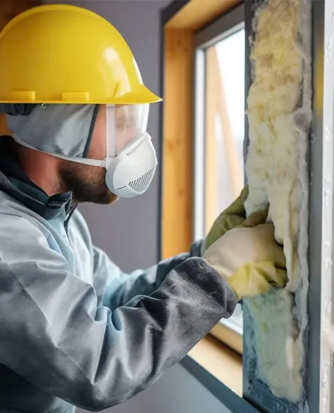 Spray Foam Insulation Contractors in South Ozone Park, NY -  A Construction Worker Working on Insulation