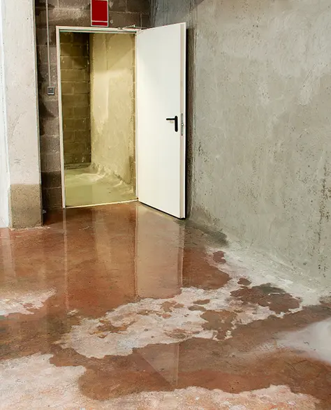 Water Damage Restoration Contractors in Baldwin, NY - Standing Water on a Basement Floor<br />
