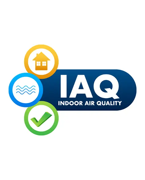 Water Damage Restoration Contractors in Babylon, NY - An Indoor Air Quality Icon with Small Clean Air Icons Around It<br />
