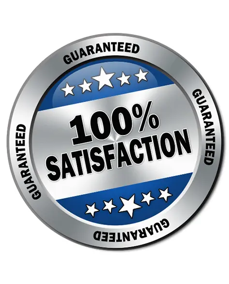 Water Damage Restoration Contractors in Valley Stream, NY - A logo showing 100% satisfaction guaranteed writing. 