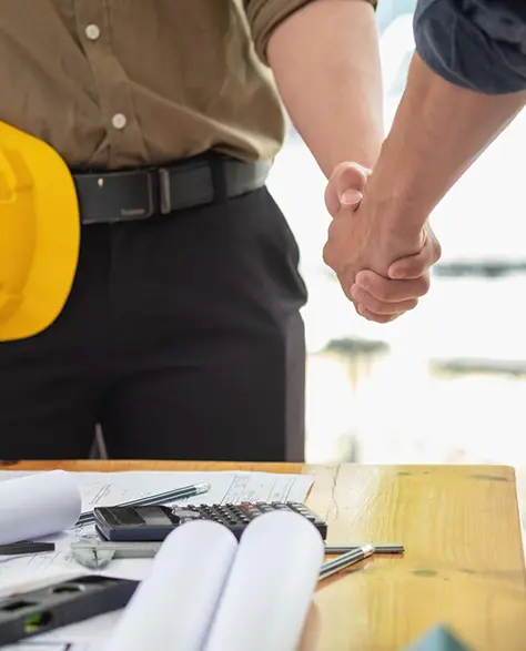 Top-Rated Foundation Repair Contractors in East Meadow, NY - Foreman and Homeowner Conclude Project Arrangements with a Handshake