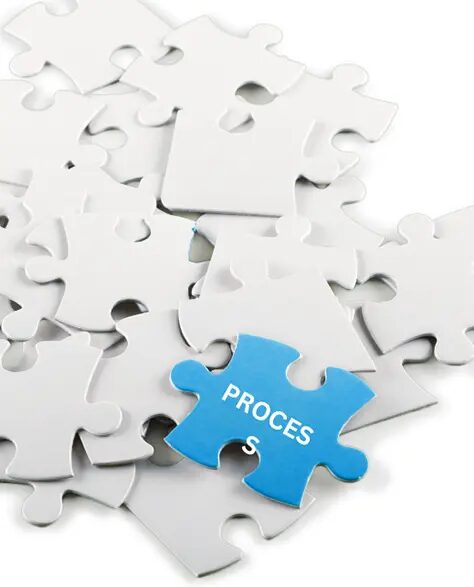 top-rated-water-damage-restoration-contractors-in-Lindenhurst-ny-1.3 Water Damage Restoration Contractors in Lindenhurst, NY - A Blue Puzzle Piece Stands Out Against a Bunch of White Puzzle Pieces Showing the Words, “Process” Written on It