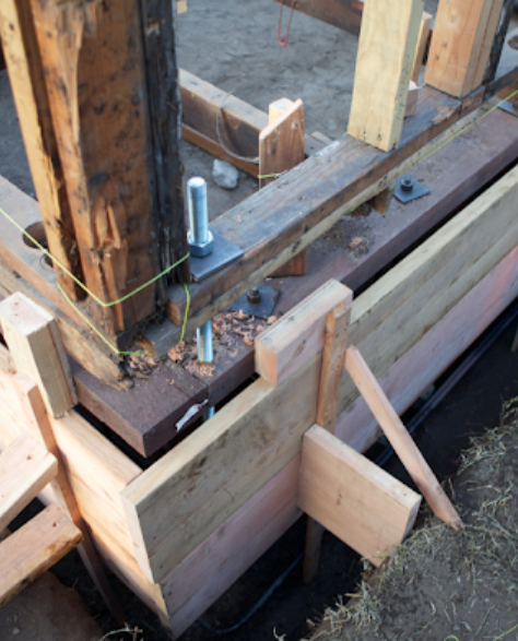 Foundation Repair Contractors in Brentwood, NY - A Foundation Support Picture of a Foundation with a Frame Built Around 