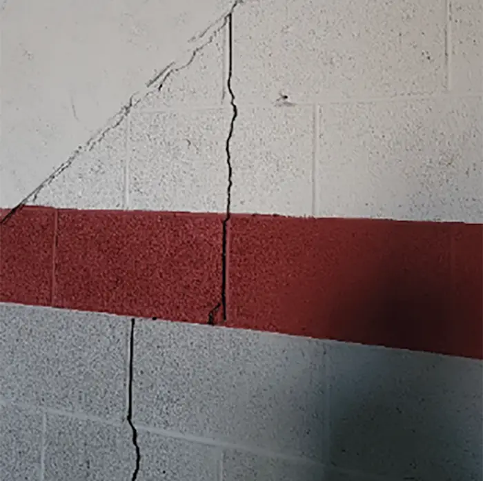 Vertical cracks in the basement wall