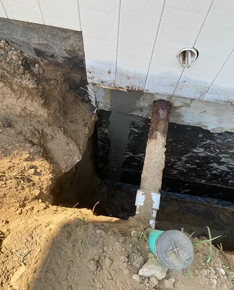 Foundation Crack Repair Contractor in New York - A Picture Taken on a Zavza Seal Foundation Crack Repair Project Showing a Foundation Crack that Has Been Repaired