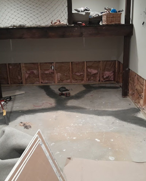 Foundation Repair Contractors in Franklin Square, NY -  A Basement and Foundation Cracks Repair Project (Before)<br />
