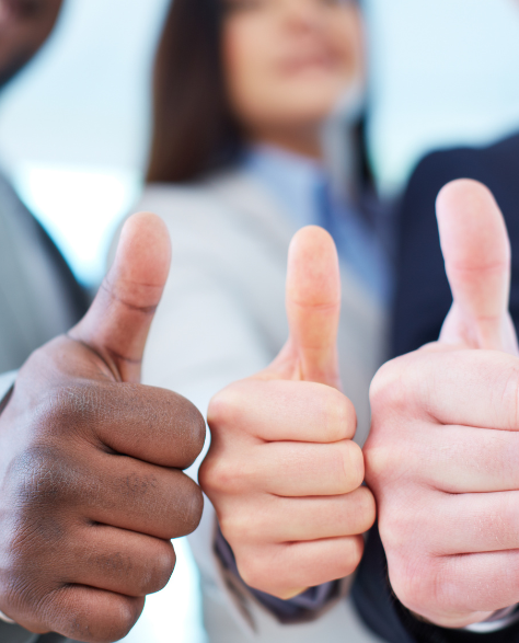 Foundation Repair Contractors in Shirley, NY - Three People Giving a Thumbs Up Sign with Their Hands