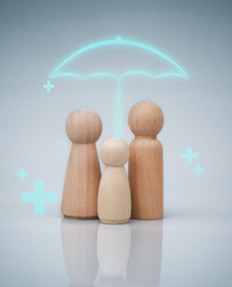 Foundation Repair Contractors in Uniondale, NY - Three small wooden representations of a family covered under an umbrella 