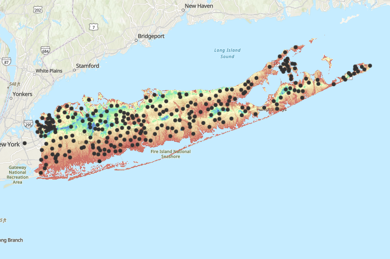 Foundation Support Contractor New York - A Screenshot of Groundwater Level Depths from the Long Island