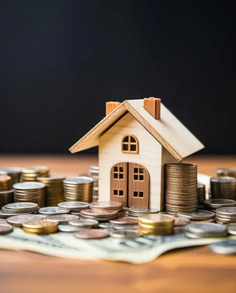 Efflorescence Removal Contractors in New York - A Small House Model Made out of Wood on a Table with Money Stacked Around it