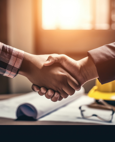 Foundation Repair Contractors in Gravesend, NY - A Foundation Repair Contractor Shaking Hands with a Homeowner<br />
