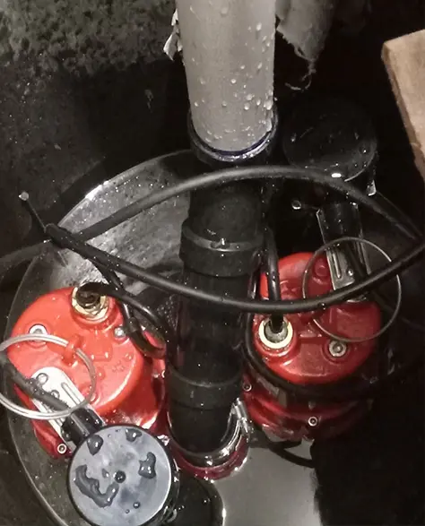 Sump Pump Installation Contractor in New York - Two Sump Pumps Installed Side by Side by Zavza Seal