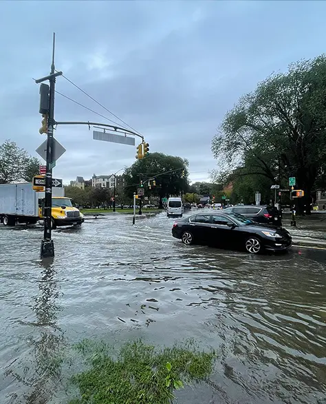 Sump Pump Installation Contractor in New York - A Flooded Brooklyn Street Compliments of WikiMedia Commons