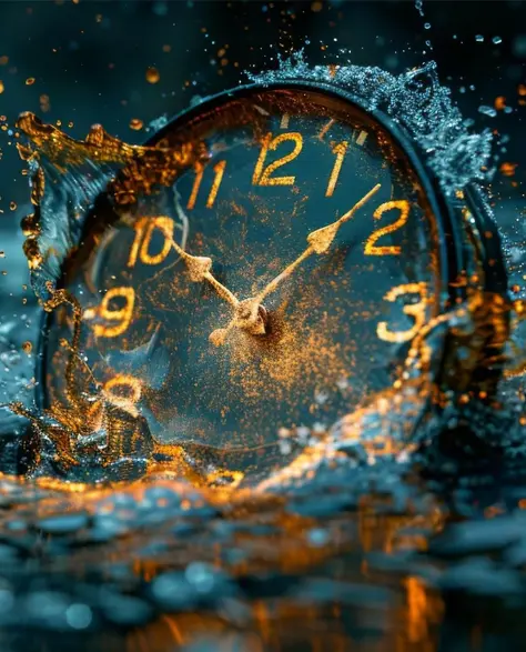 Water Damage Restoration Contractors in Woodside, NY - A Clock Half Submerged in Water<br />
