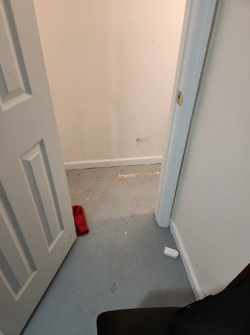 Water damage on the floor