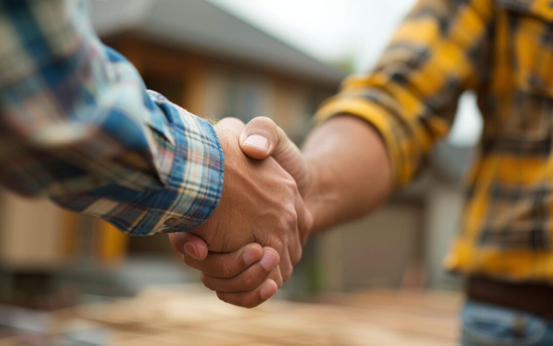 Waterproofing Services in Huntington Station, NY - Two Construction Workers Shaking Hands