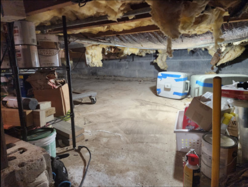 Insulation and mold remediation in a crawlspace in a property in Westhampton, NY