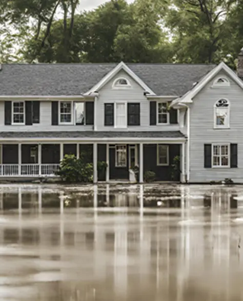 Sump Pump Installation Contractor New York - A Home with a Flooded Front Yard