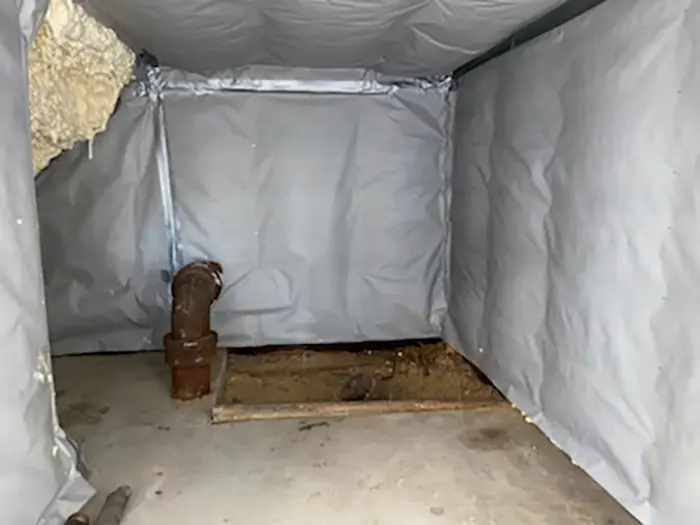 A Crawl Space Vapor Barrier just installed in a Queens home.