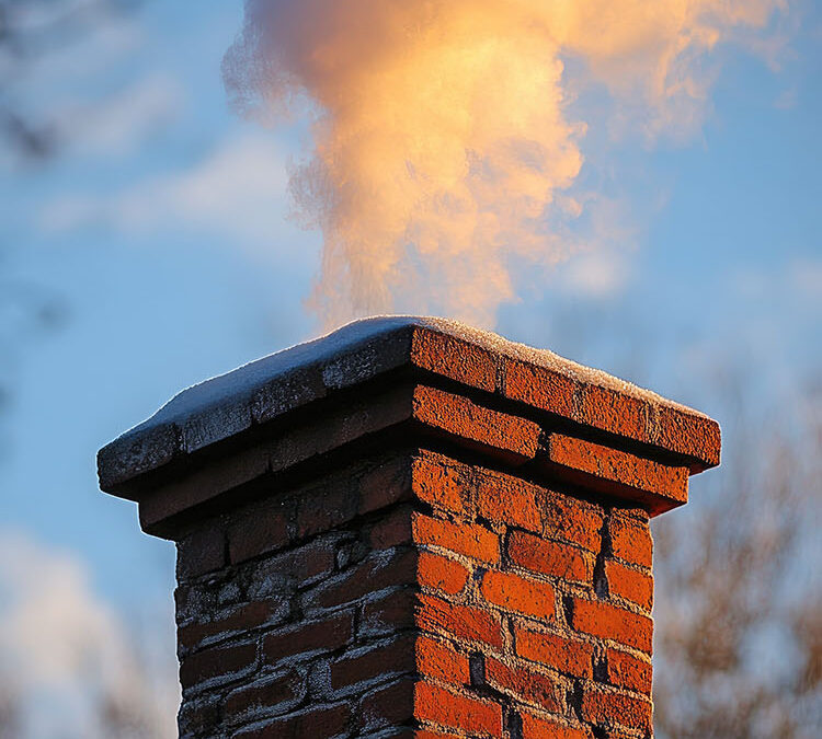 A close-up of a brick chimney in a location in Brooklyn.