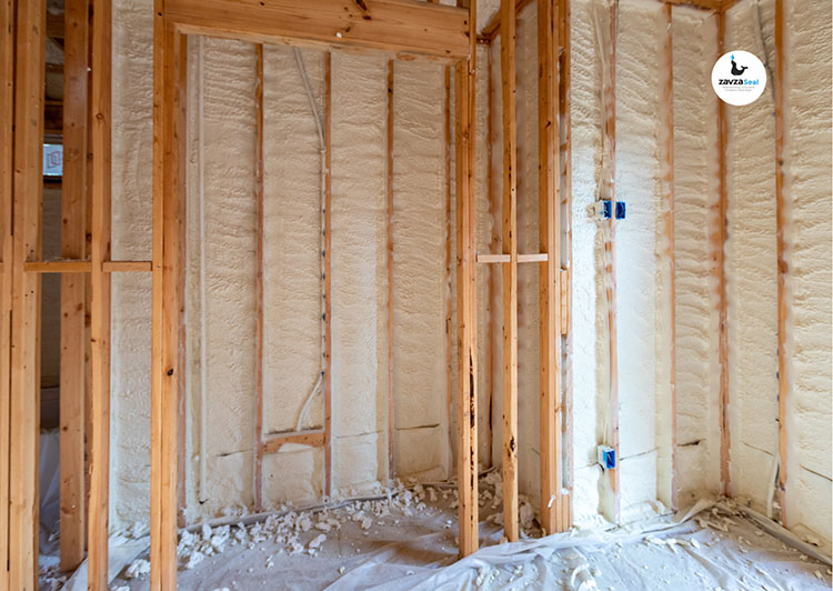 Closed foam insulation by the Zavza Seal LLC in a Garage