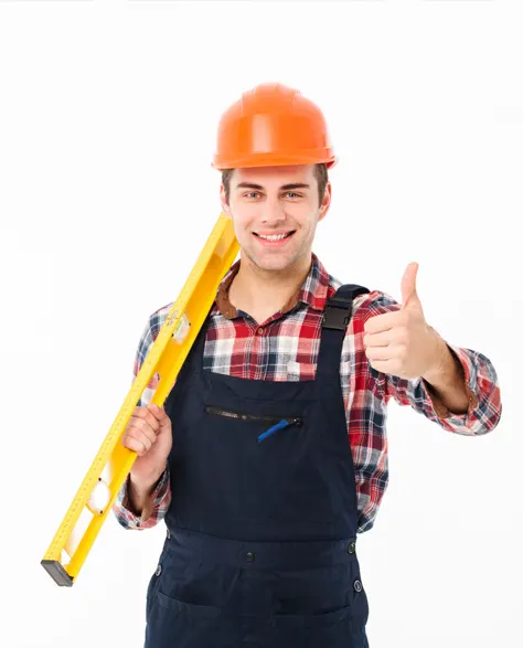 Contractor in a hard hat giving a thumbs up 