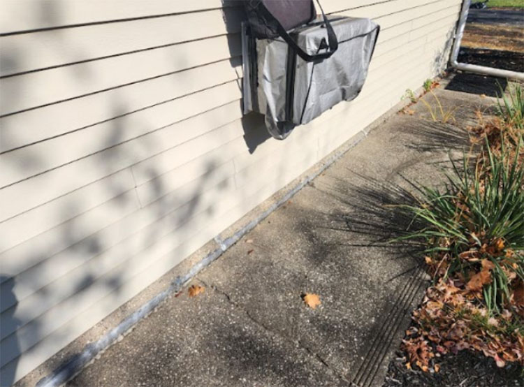 The driveway foundation wall in Stony Brook that was in need of joint sealing