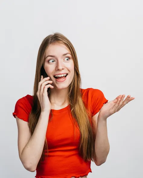 A woman talking on the phone to schedule a call with the Zavza Seal team