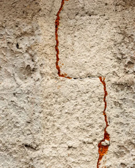 A close-up of a foundation crack in need of reinforcement.