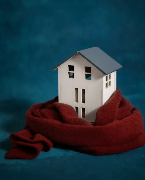 A secure, dry home with a scarf around it 