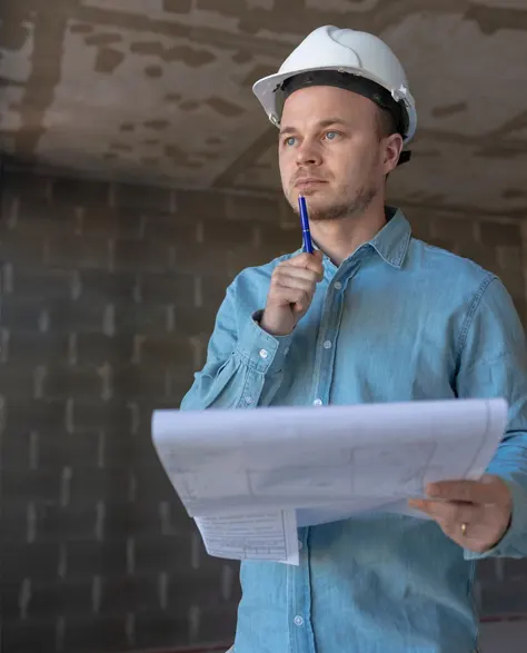 A Zavza Seal LLC contractor assessing foundation stability before underpinning.