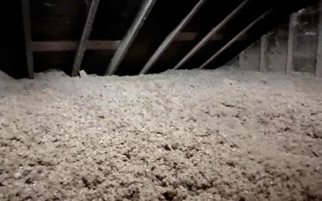 Cellulose insulation installed in an attic