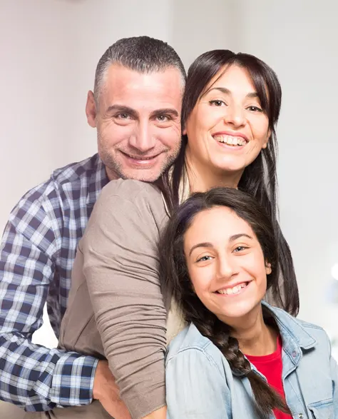 a happy family in a warm and cozy home.