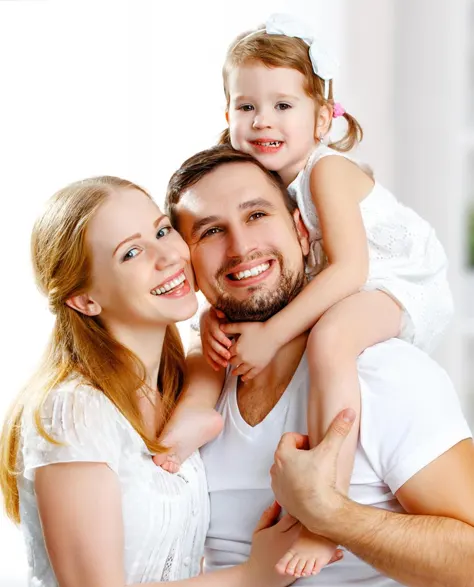 A happy family in a cozy home