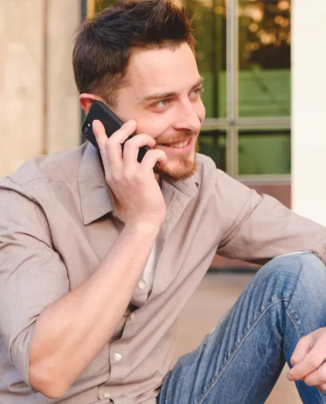 a man calling the zavza team to book a consultation.