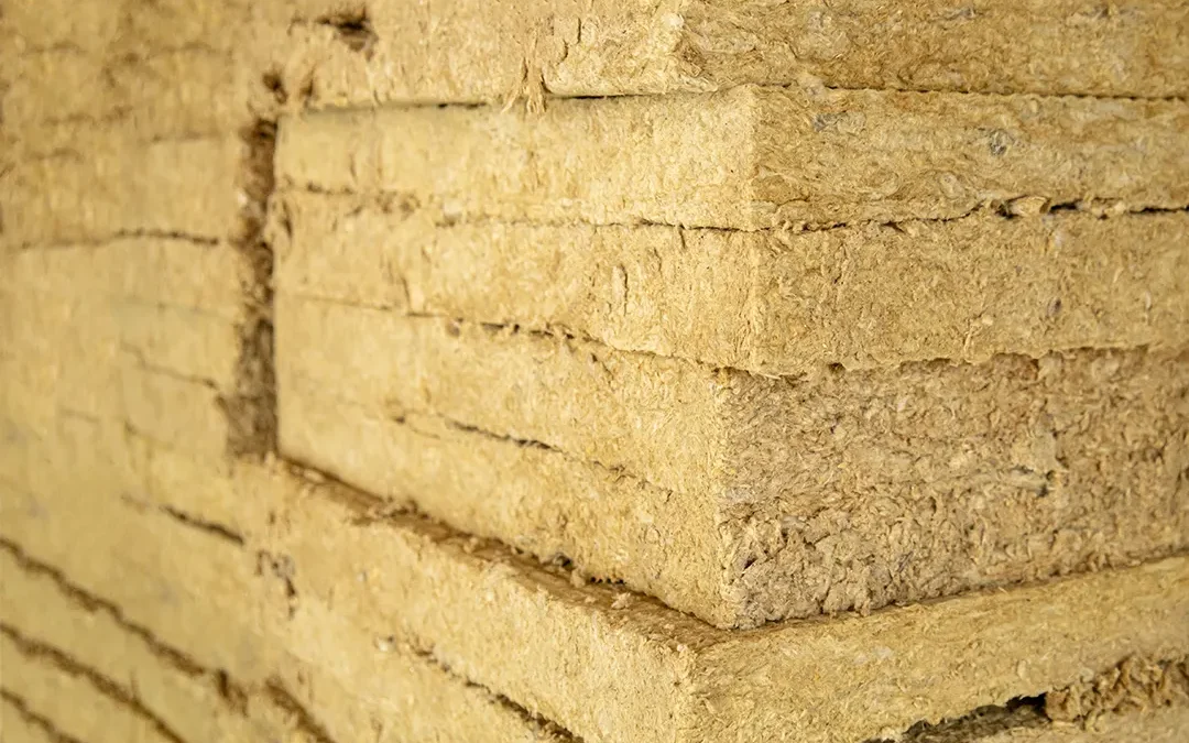 Stacks of Rock Wool Insulation stacked on top of each other