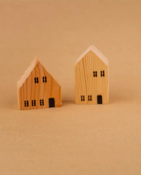 Two dummy houses placed next to each other 