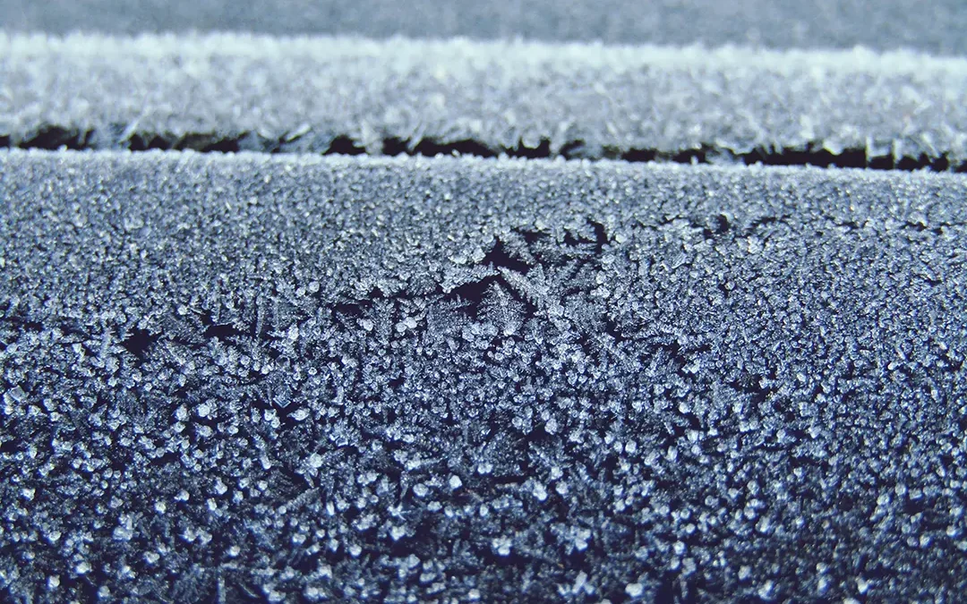 What is frost heave? Frost coating on concrete surface