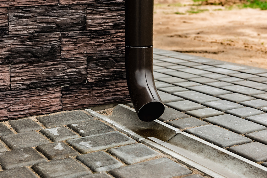 a downspout in a property