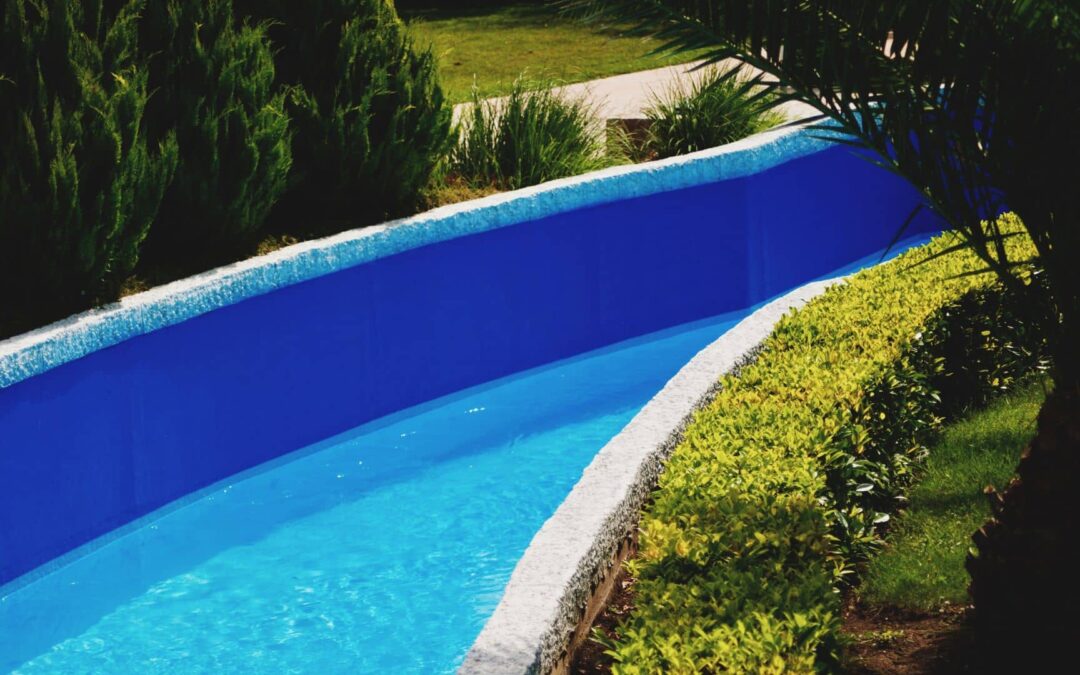 A gunite pool