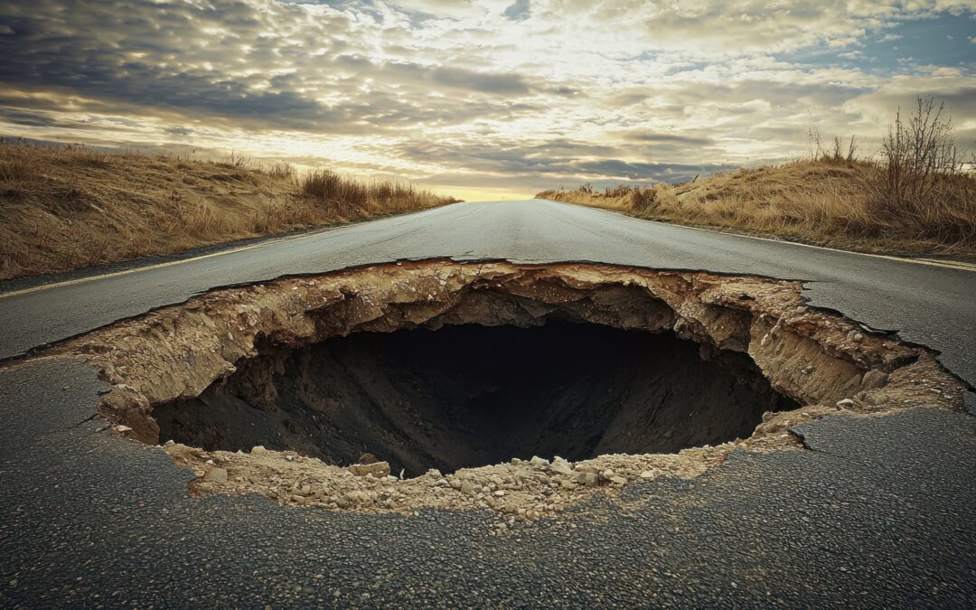 Reliable sinkhole repair services - Sinkhole in the road