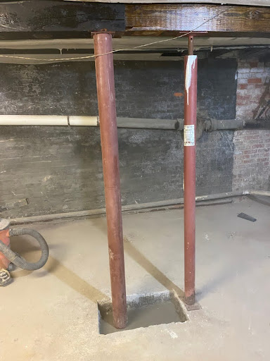 A lally column that was replaced.