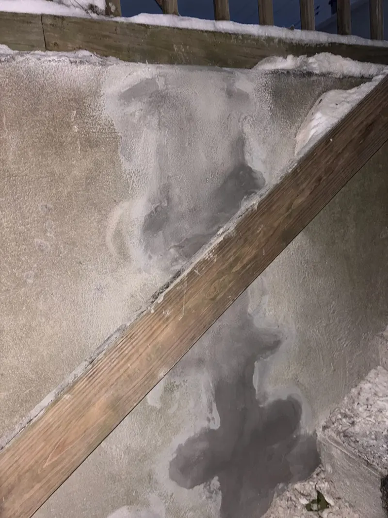 Foundation crack repair in progress in Deer Park, NY.