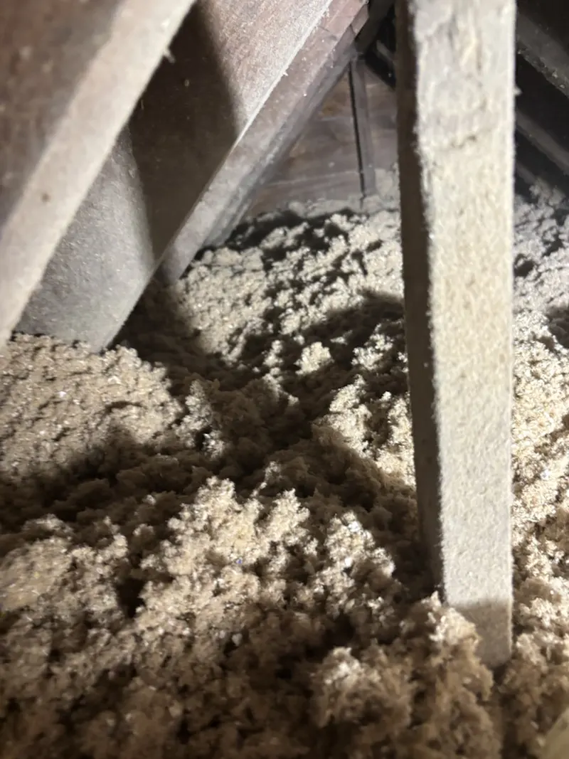 Cellulose insulation in the attic of the property in Brooklyn, NY