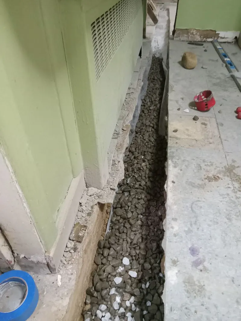 Basement drainage system replacement in Setaukey, NY