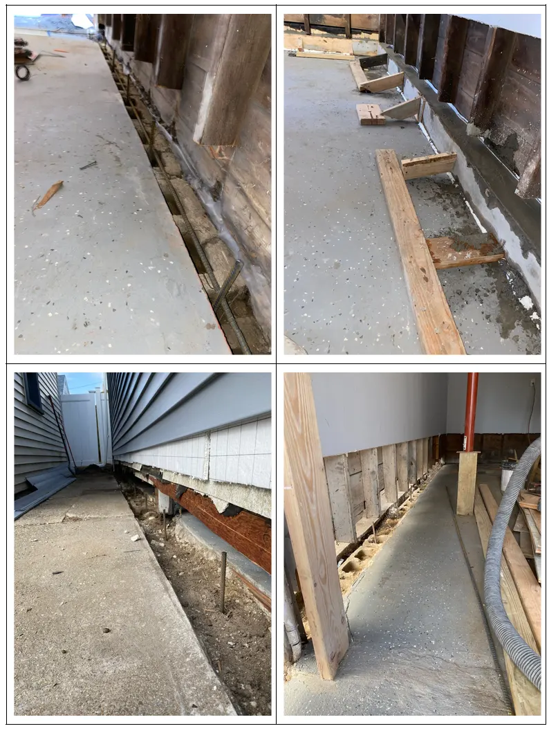 Waterproofing and drainage installation system installation in progress in the property in Lynbrook, NY